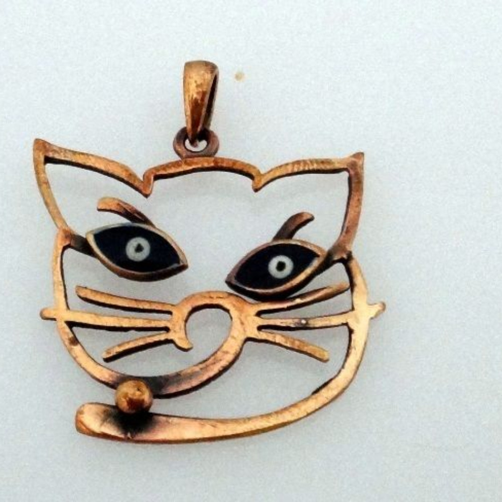 Hand made Aged copper necklace Cat